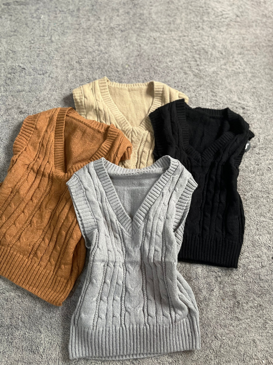 Chaleco tipo Vest de Lanilla Trenzado – Varios Colores - Franpaz 